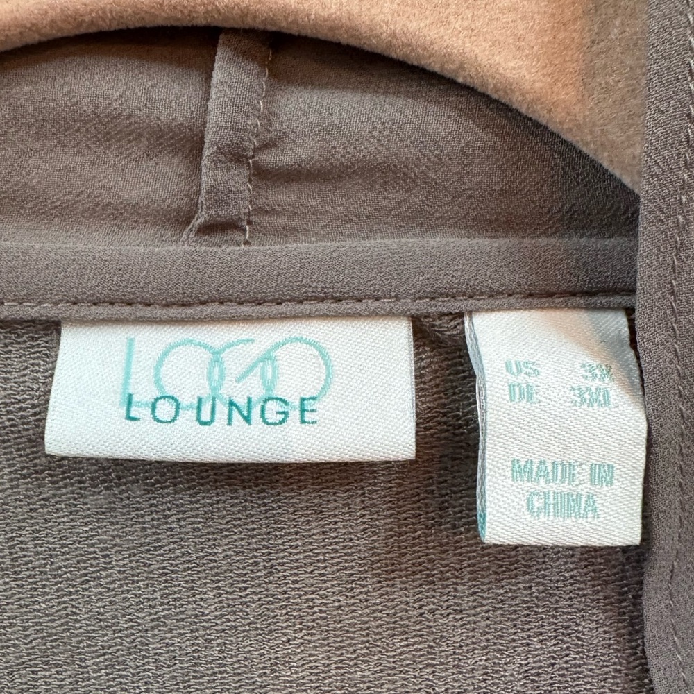 LOGO Lounge by Lori Goldstein Chiffon Cascade Cardigan with Tie Detail 3X - Picture 11 of 16